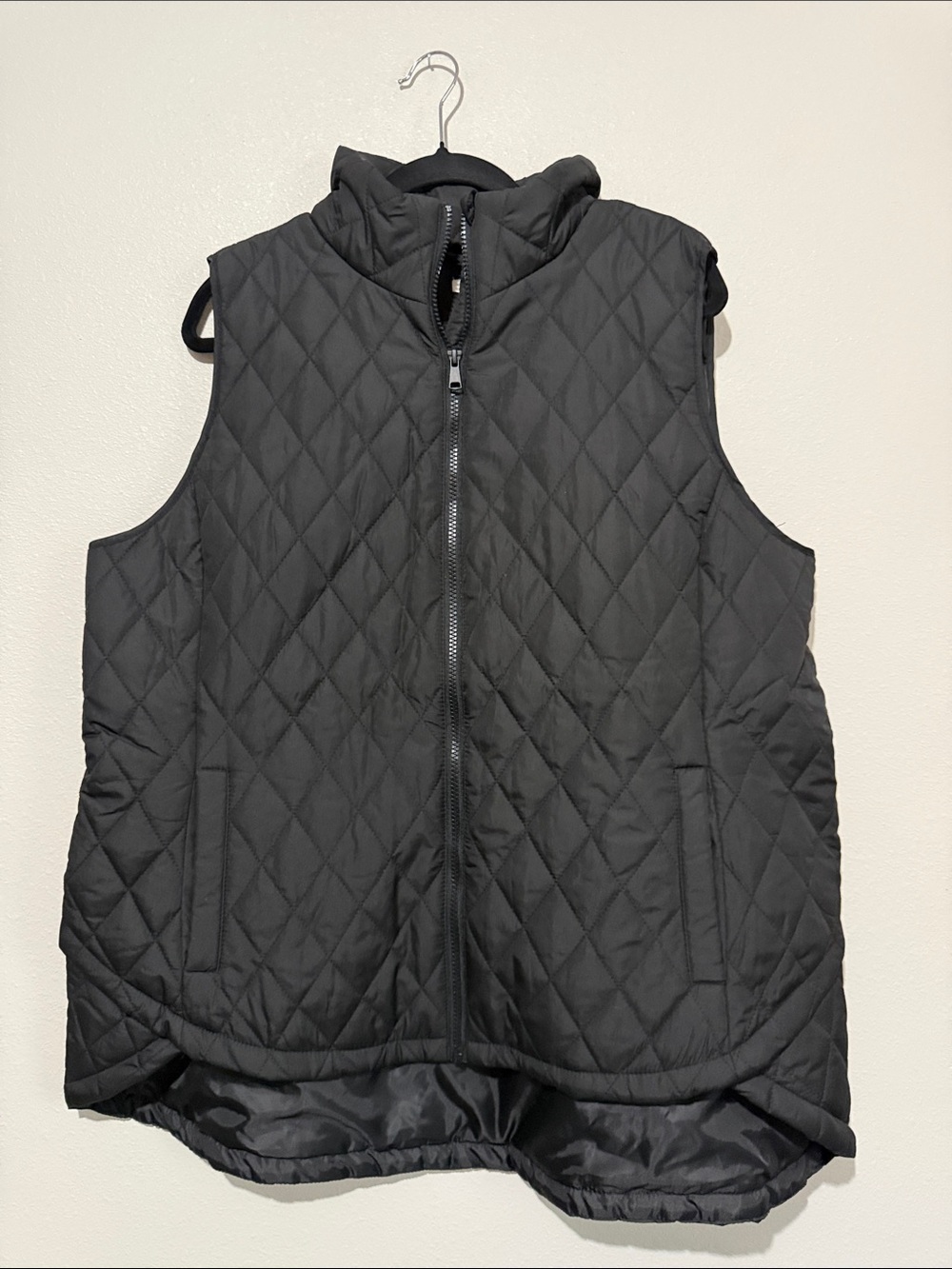 Maurices Quilted Black Women's Puffer Vest with Stand Collar